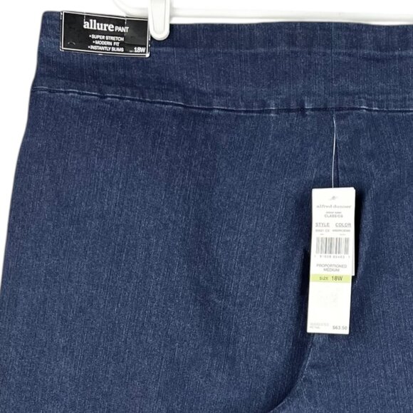 Alfred Dunner Women Allure Super Stretch Slim Pull-on Pants Blue Plus Sz 18W NWT - Picture 11 of 11